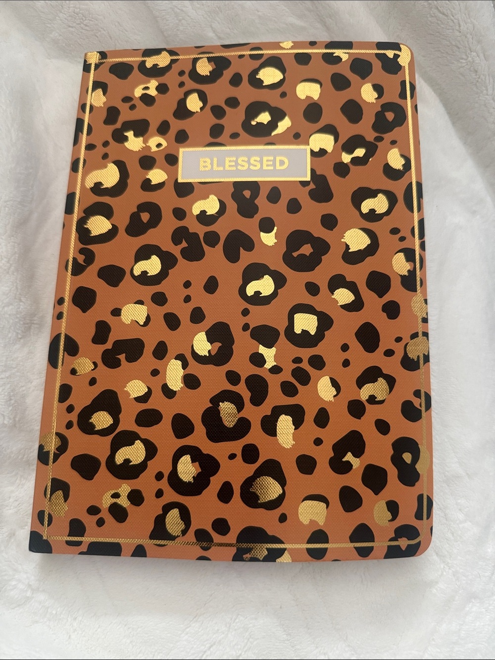 Blessed Leopard Print Journal - Brown & Gold
